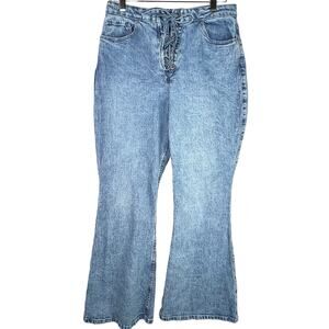 Social Tourist Ultra High Rise Flare Lace Up jeans 11R
